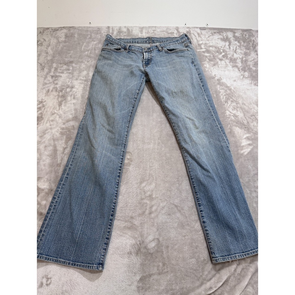 7 For All Mankind Jeans Womens Size 31 Flare Pink Crystal Pocket Y2K USA Flaws